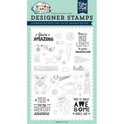 Echo Park Clear Stamps Imagine That Boy - You're Amazing