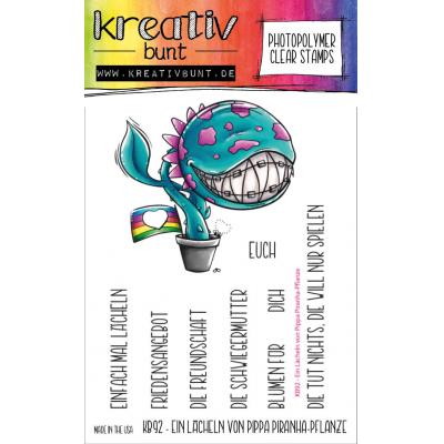 kreativbunt Stempel - Ein Lächeln von Pippa Piranha-Pflanze