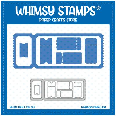 Whimsy Stamps Die Set - Terrific Slim Tickets Windows