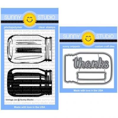 Sunny Studios Stamps & Dies - Vintage Jar